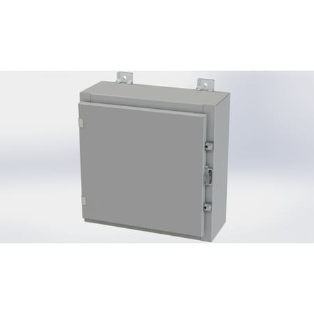 Saginaw Control & Engineering Clamps with Padlock Hasp Electrical Enclosures, 16 in H, 6 in D, 16 in W, NEMA 4, Carbon Steel SCE-16H1606LP